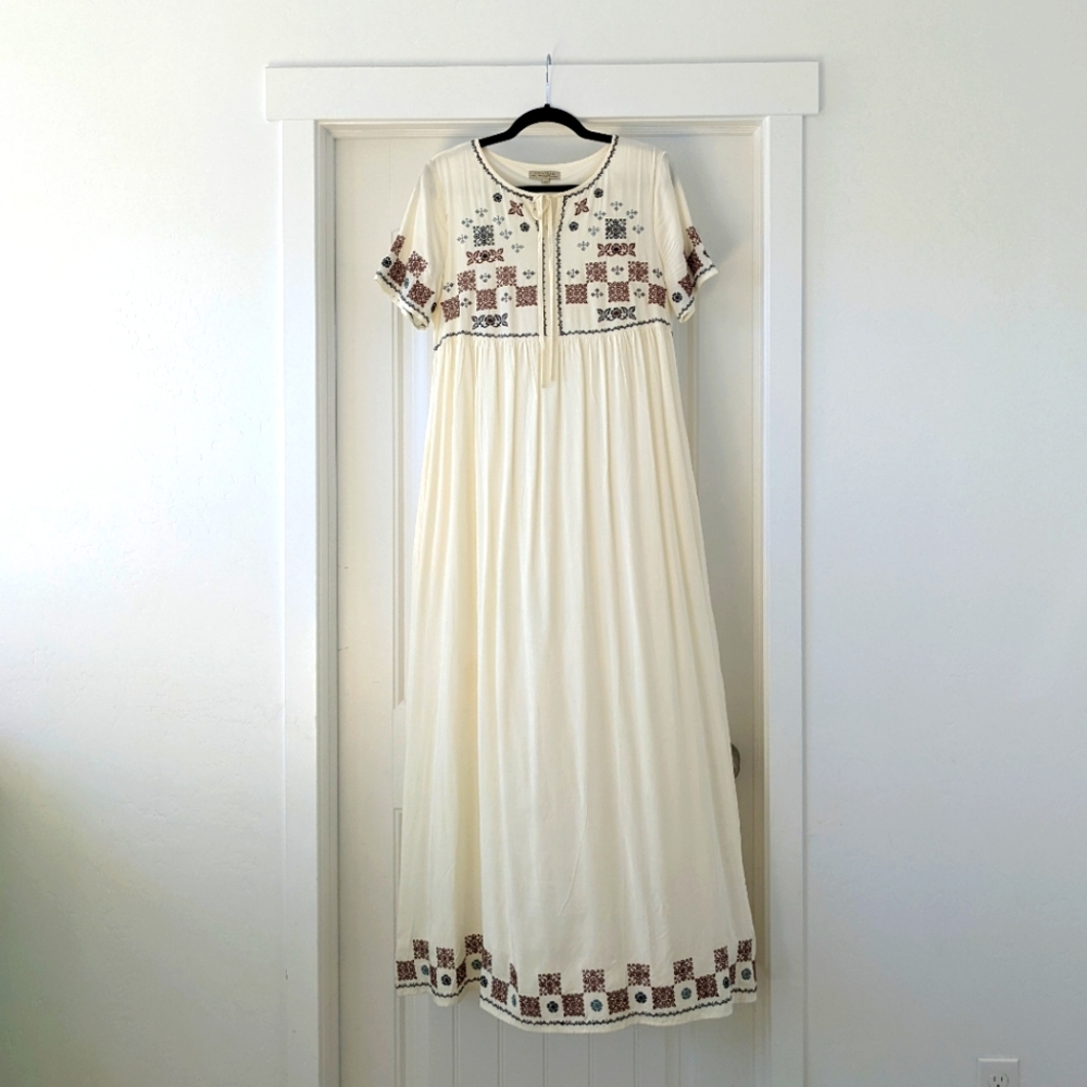 Roolee embroidered white maxi dress